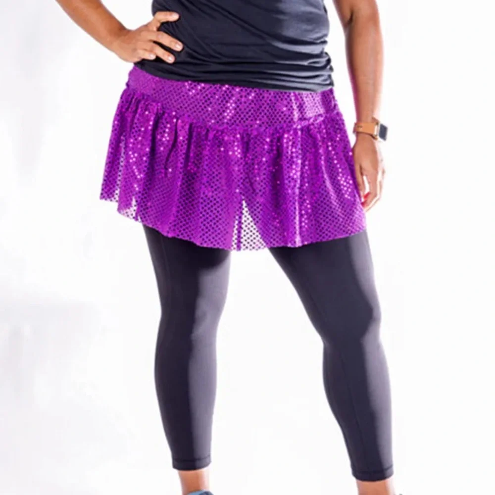 Sparkle Athletic Purple Sequin Skirt-Large - Picture 4 of 8
